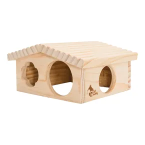 PetBuddy domek dla psa mały, naturalny, 20 x 17 x 11 cm, drewno sosnowe